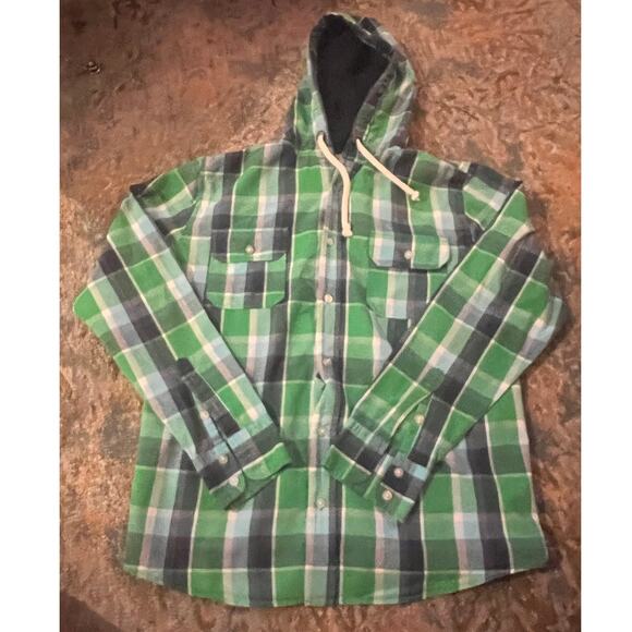 Dutch Plains New York Lightweight Plaid Hooded Shirt, XL - Picture 1 of 4